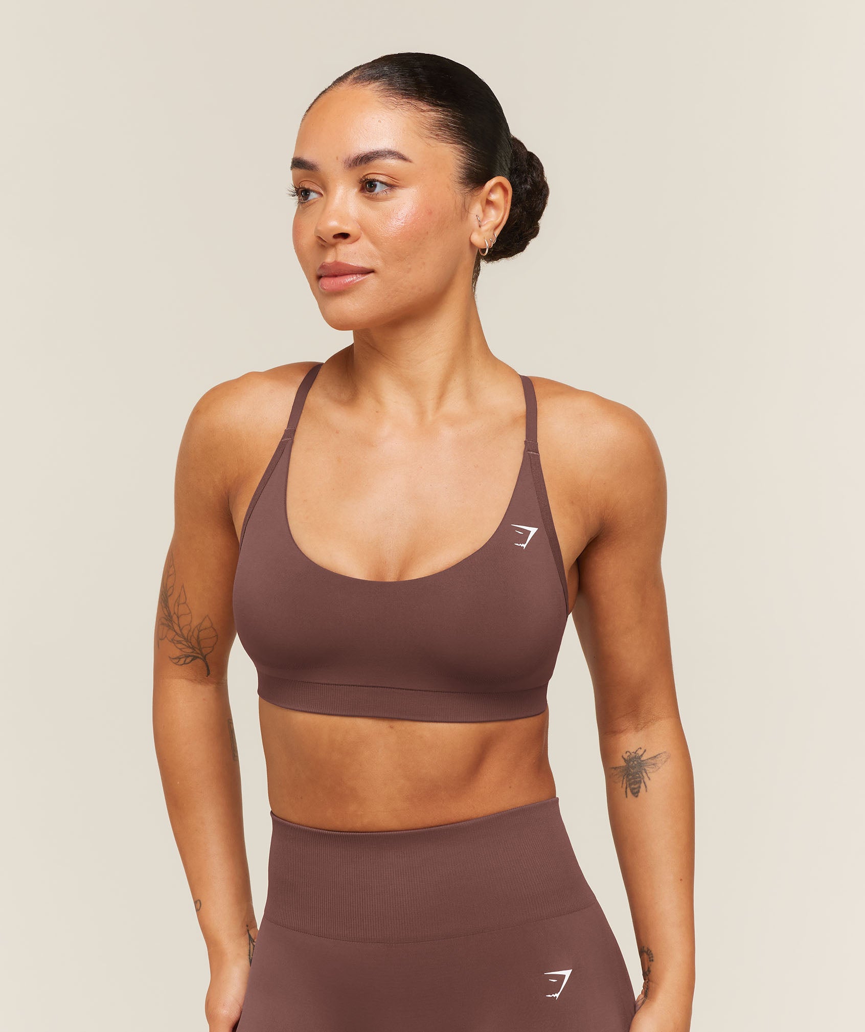 Everyday Seamless Racerback Sports Bra - Espresso Brown