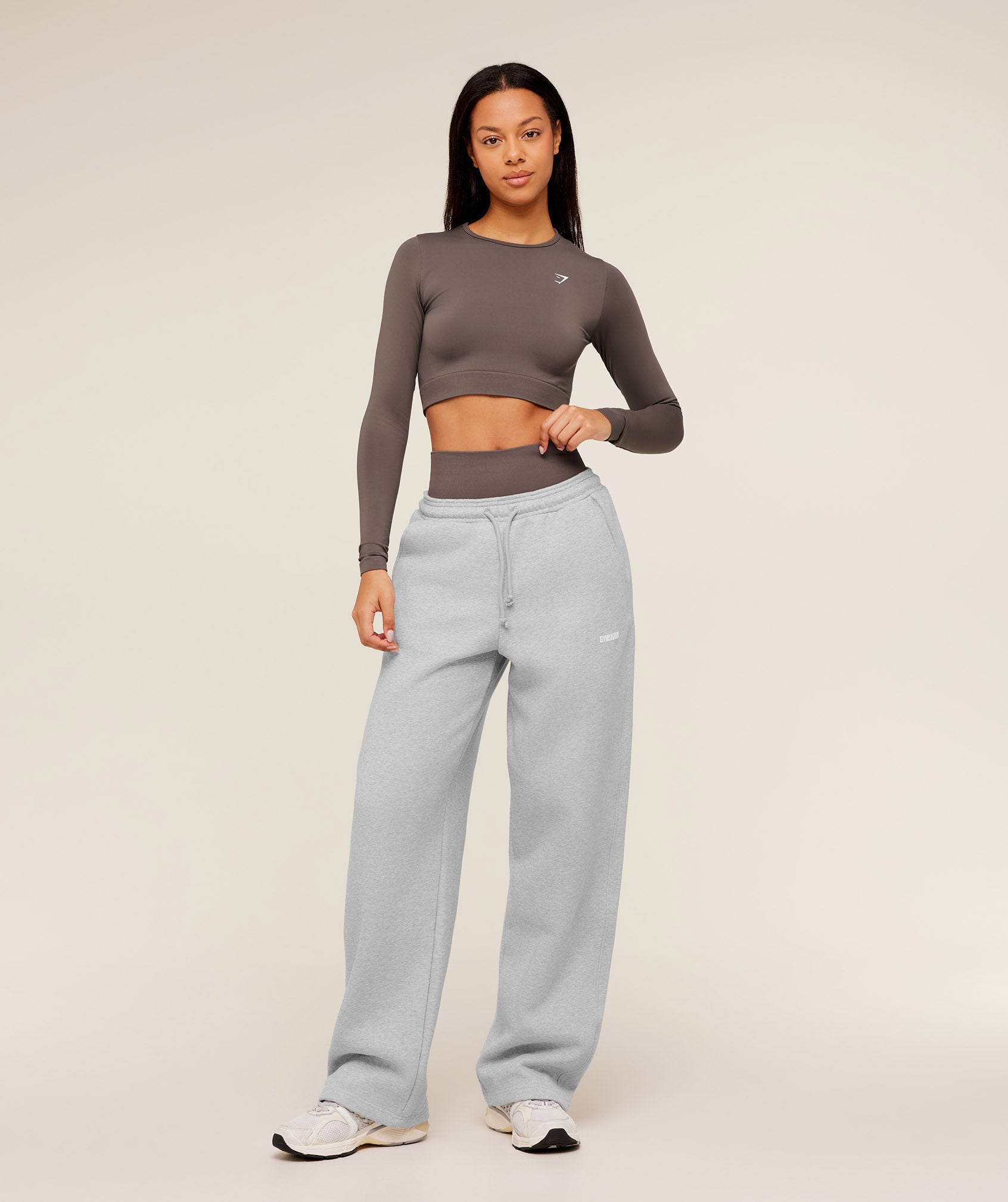 Cosy Luxe Straight Leg Tall Joggers - Bros Soft Grey Marl